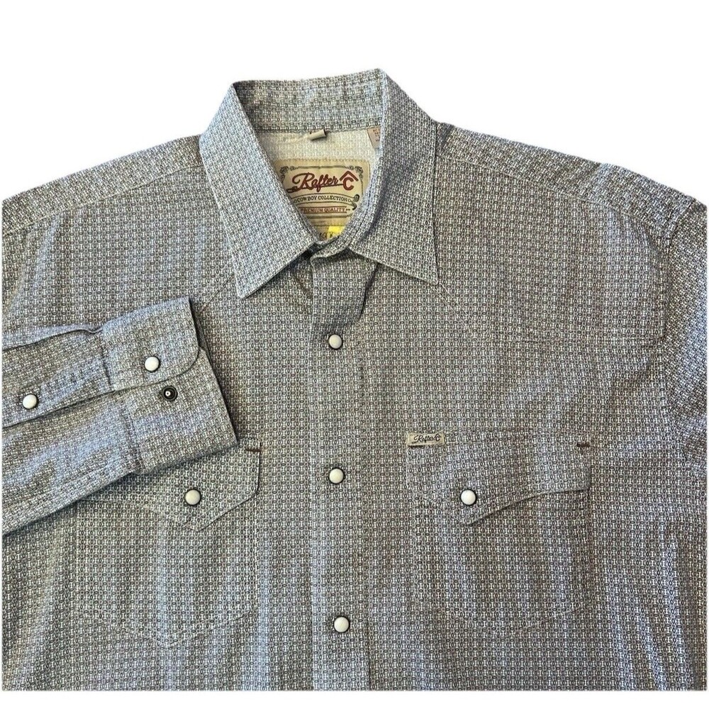 Rafter C Pearl Snap Western Shirt Sz Large Cowboy Collection Rodeo Long Sleeve